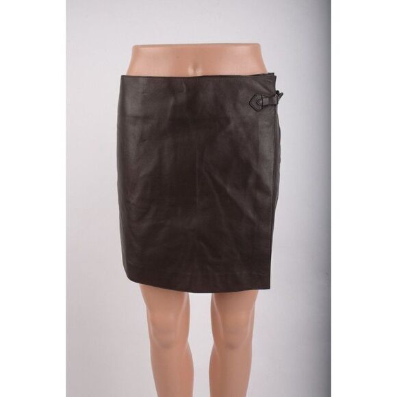 Massimo Dutti Pants - Massimo Dutti Womens Mini Skort Skirt Nappa Leather S Brown 5308/797 NWT